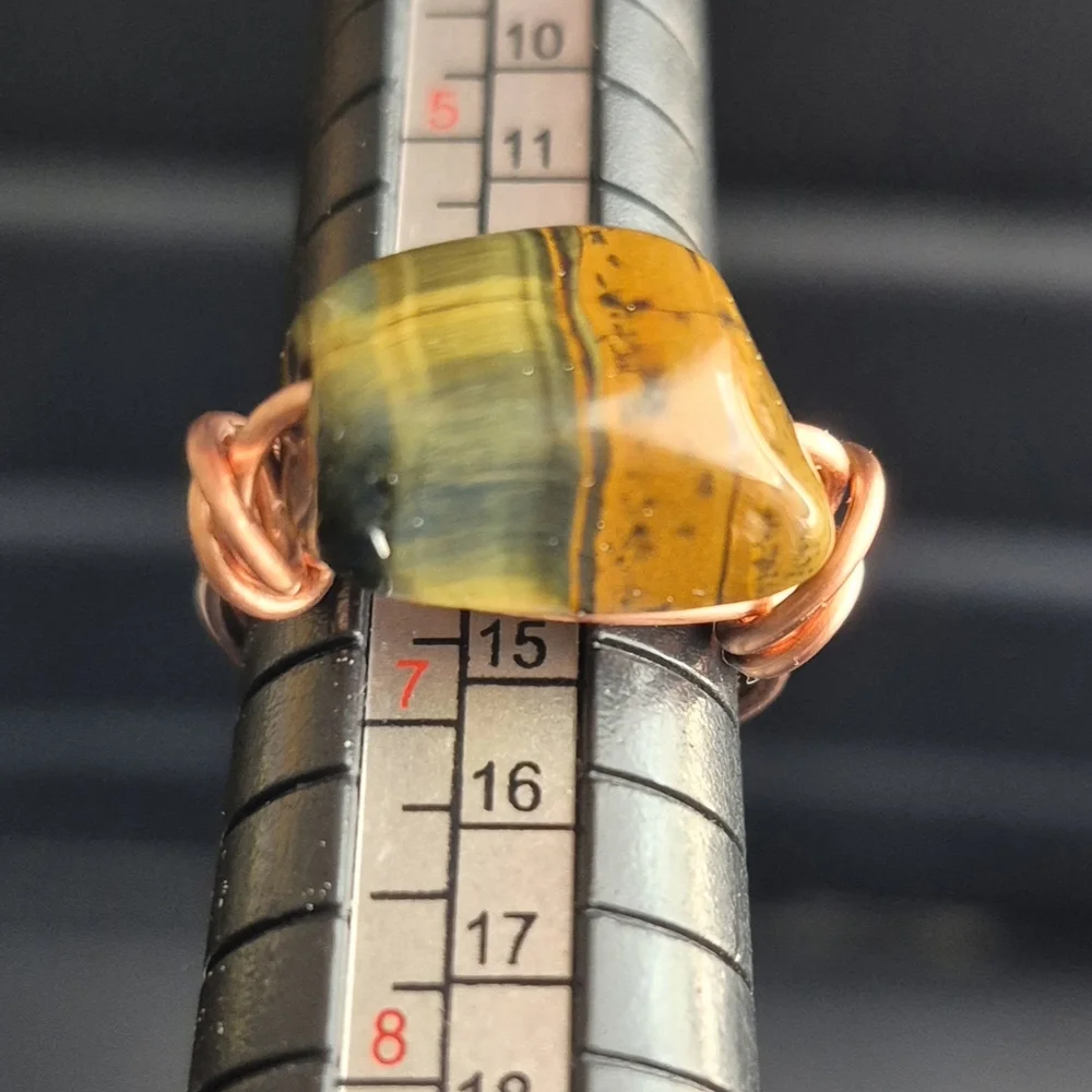 Tigers Eye Set Of Handmade Copper Rings! - Picture 5 of 8